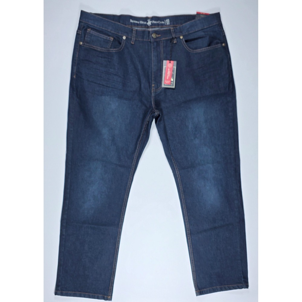 Beverly Hills Polo Club Men's Dark Wash Modern Stretch Jeans 42x32 Straight Leg